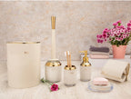 Modern Premium Round Design Bath Accessory (Beige & Gold)