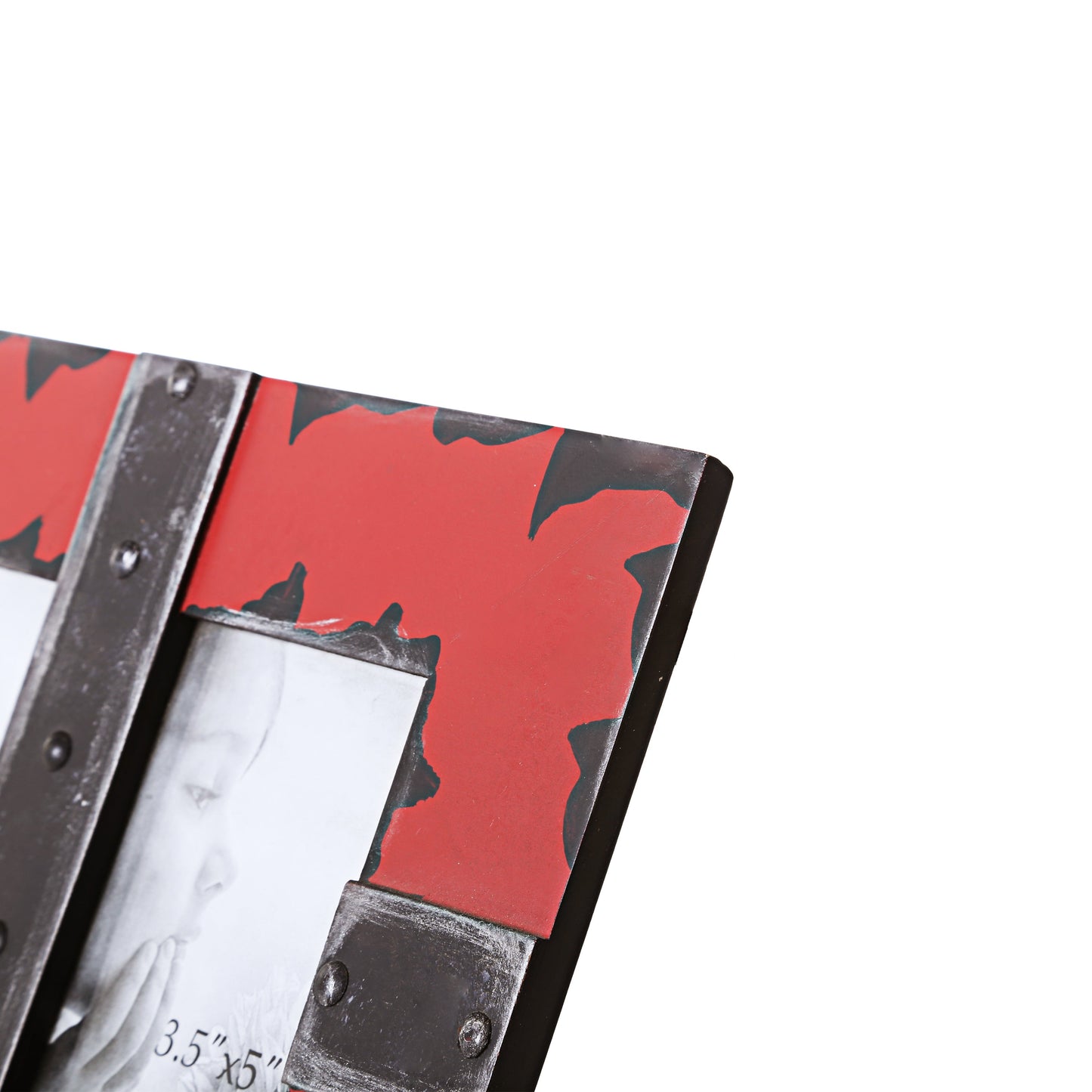 Metal Finish Dual Photo Frame (RED)
