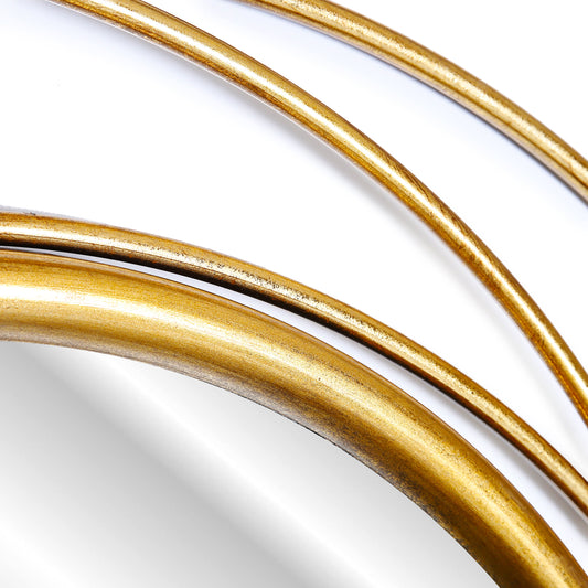 Wavy Brass Metal Wall Mirror