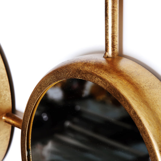 9 Brass Metal Wall Mirror