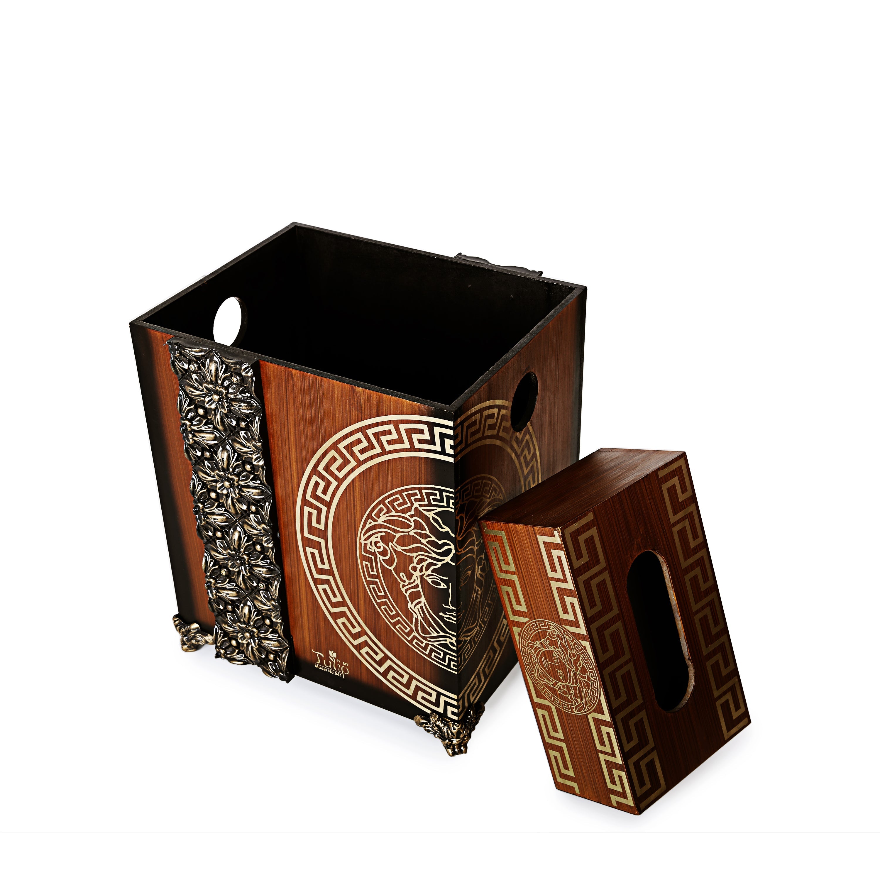 Versace Wooden Basket with Tissue Box