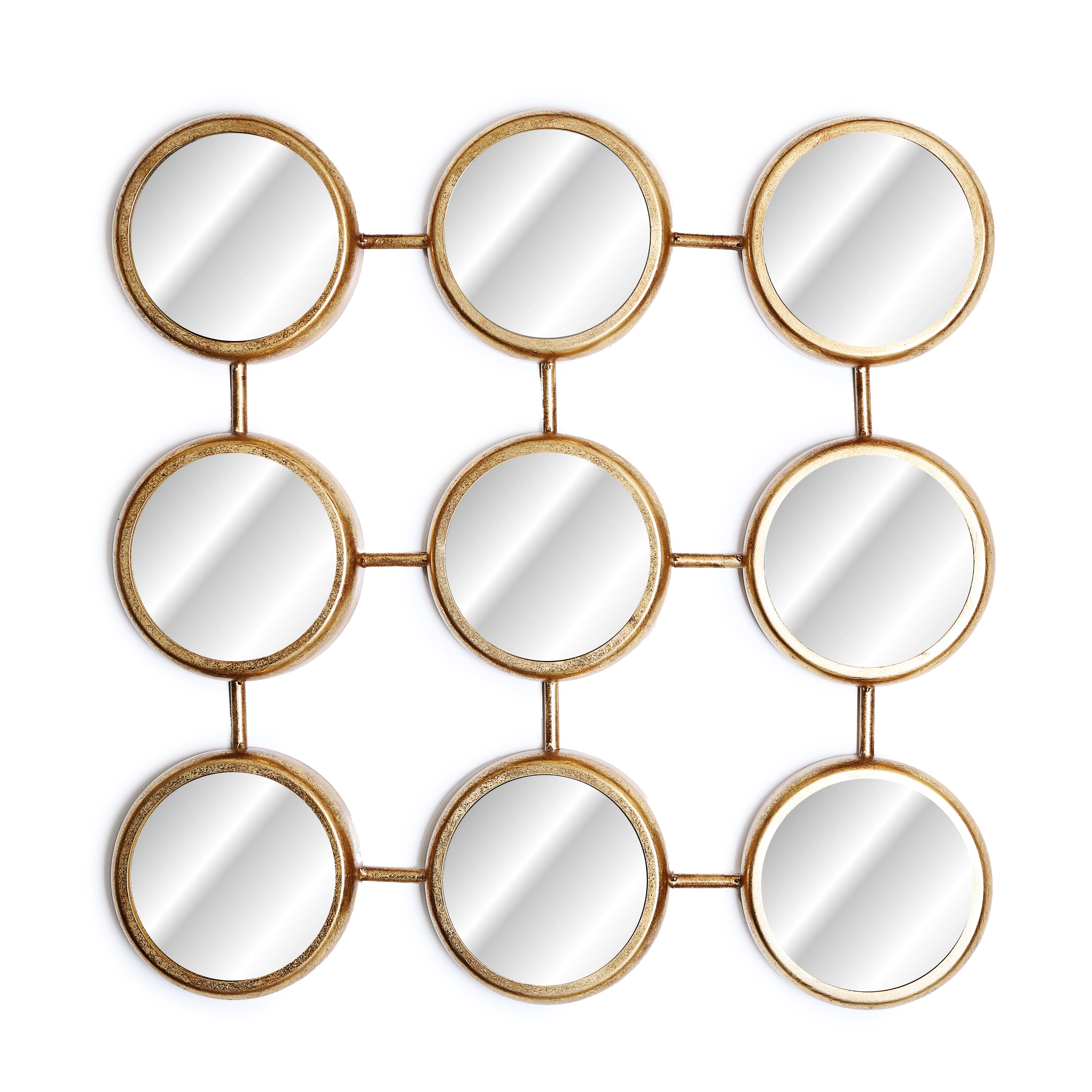 9 Brass Metal Wall Mirror
