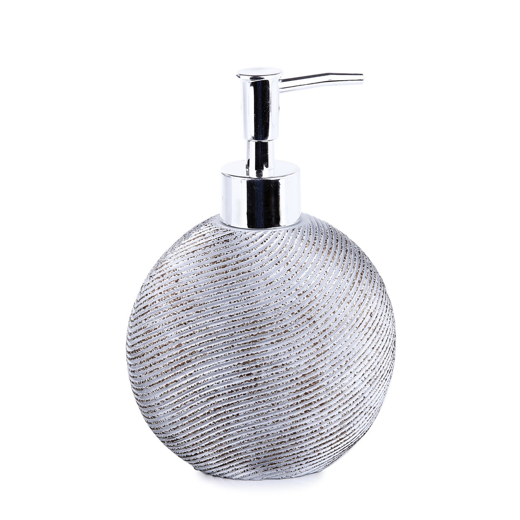 Silver Embossed Lines Bath Accessory