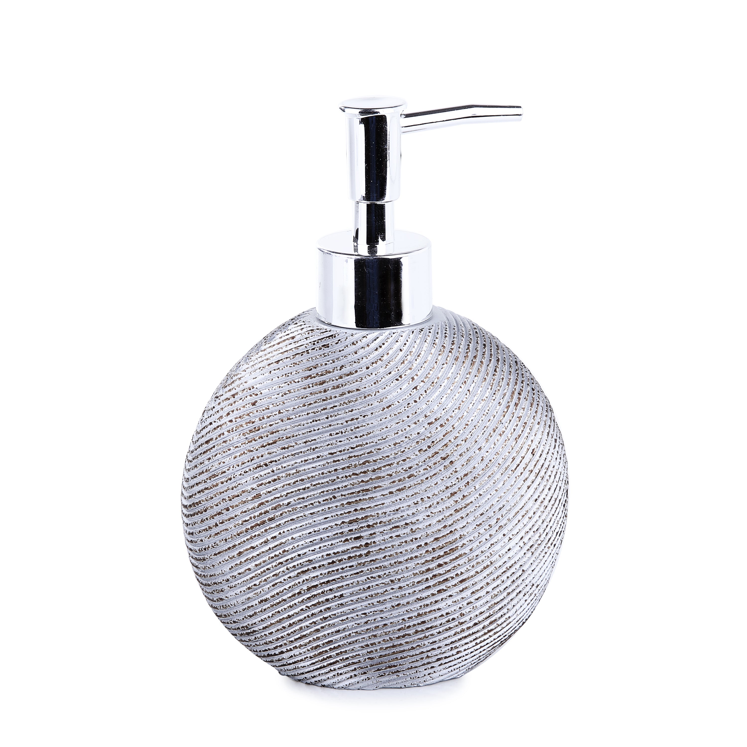 Silver Embossed Lines Bath Accessory
