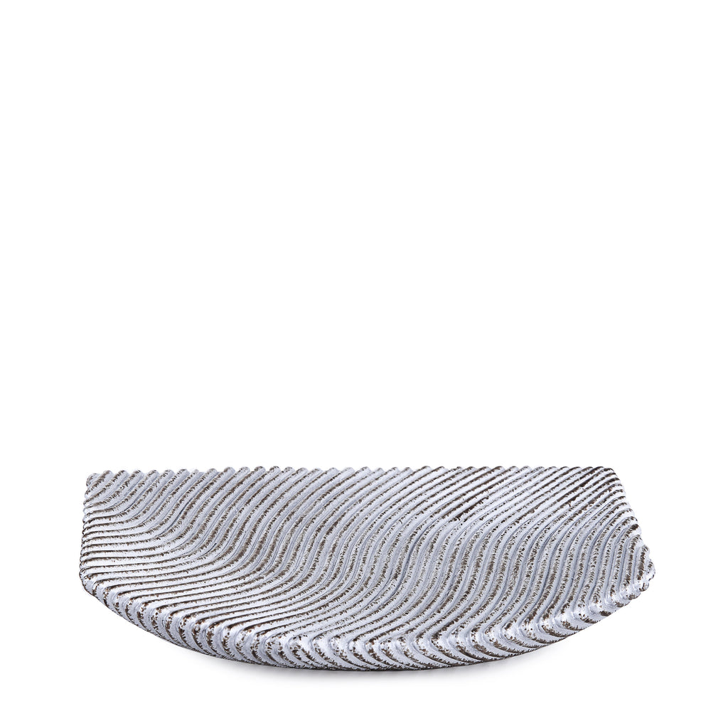Silver Embossed Lines Bath Accessory