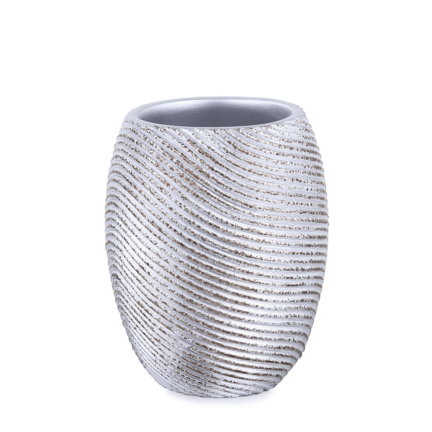 Silver Embossed Lines Bath Accessory
