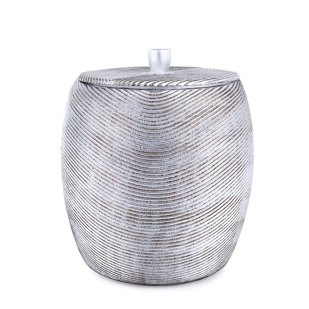 Silver Embossed Lines Bath Accessory