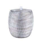 Silver Embossed Lines Bath Accessory