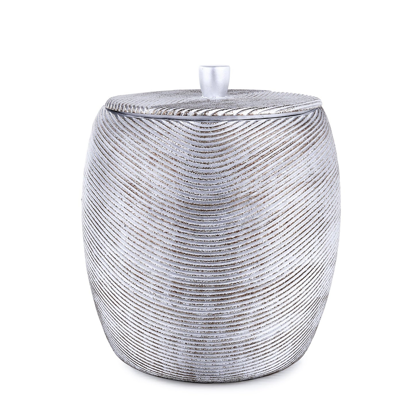 Silver Embossed Lines Bath Accessory