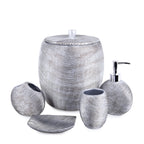 Silver Embossed Lines Bath Accessory