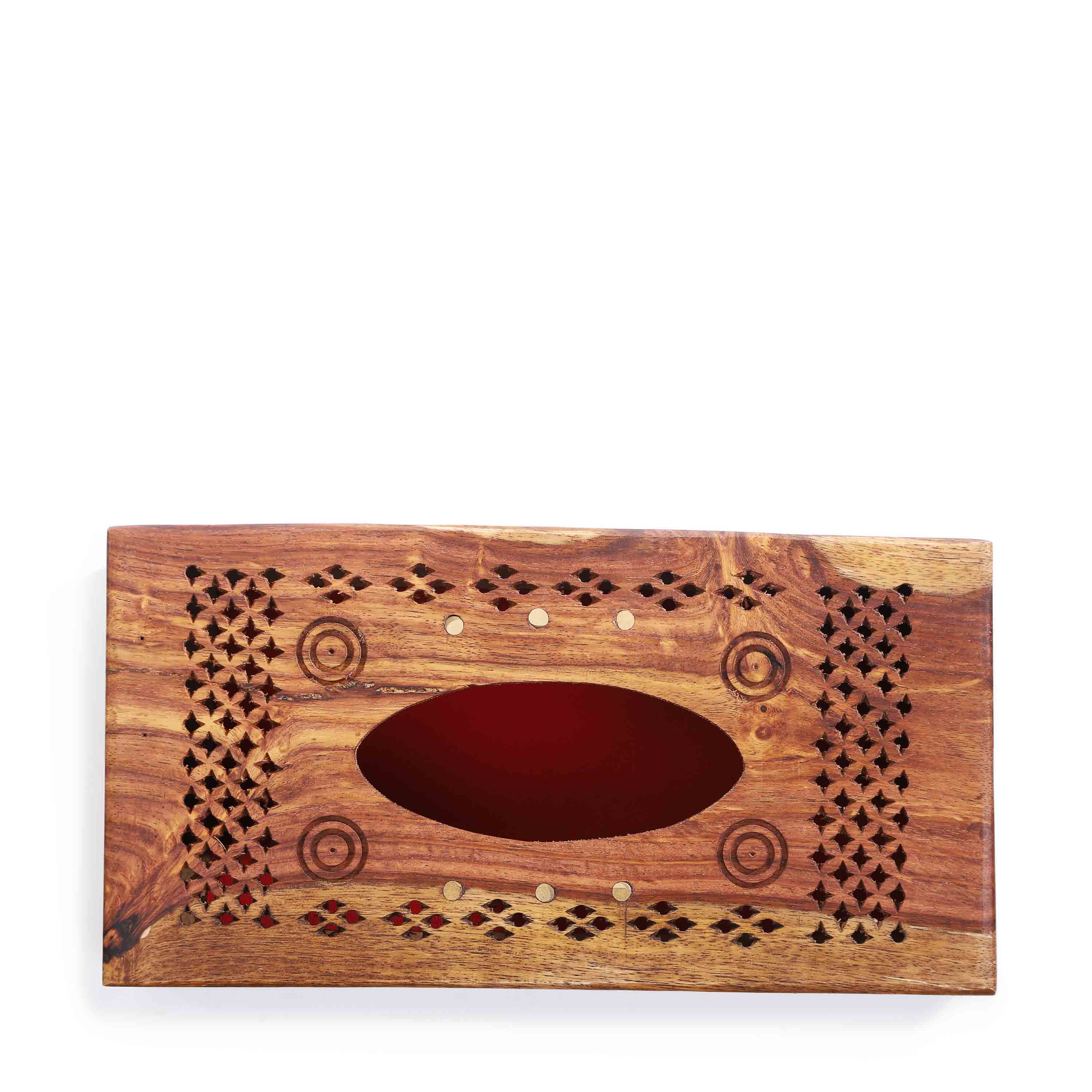 Hand Carved Wooden Tissue Box