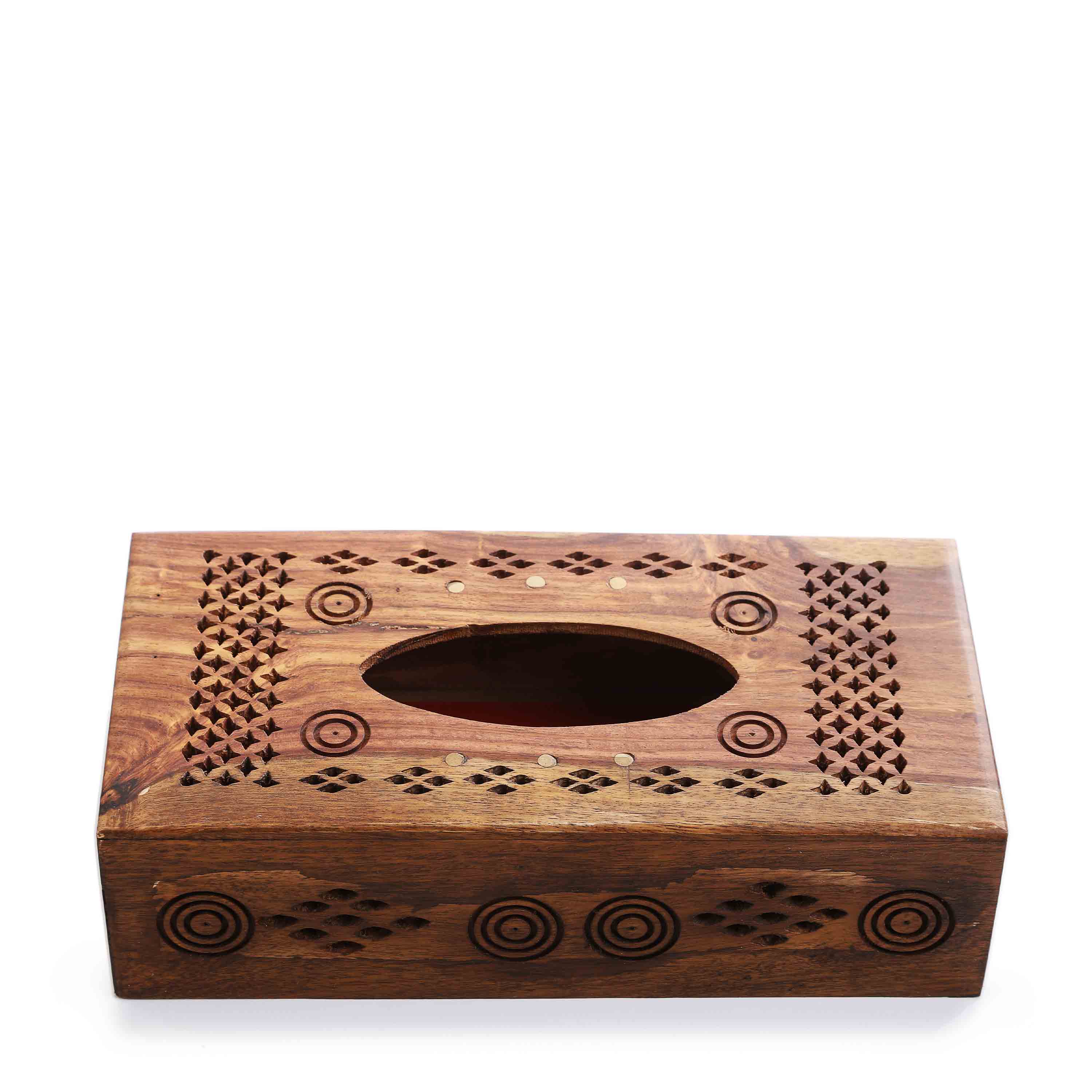 Hand Carved Wooden Tissue Box