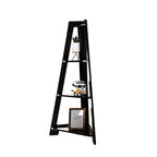 Tri-Corn Adjustable Corner Wooden Shelves(Black)