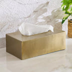 Gilded Brass Metal Tissue Box