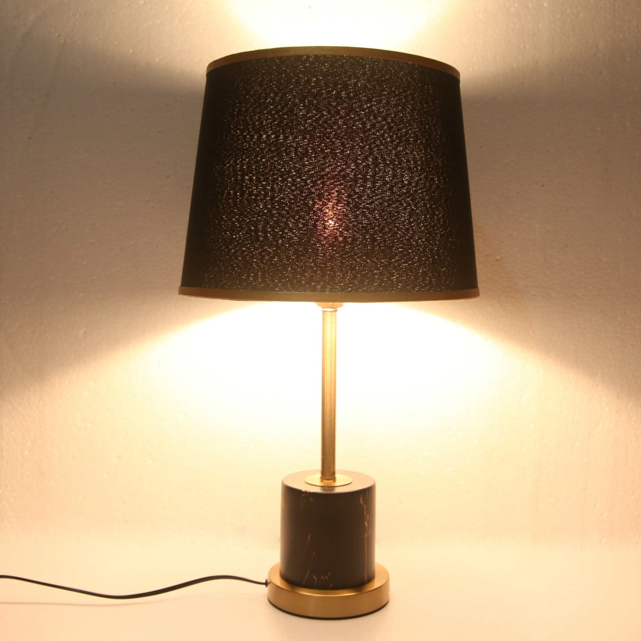 Striated Gold Metal Luxe Lamp