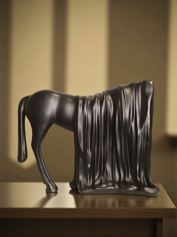Draped Horse Sculpture