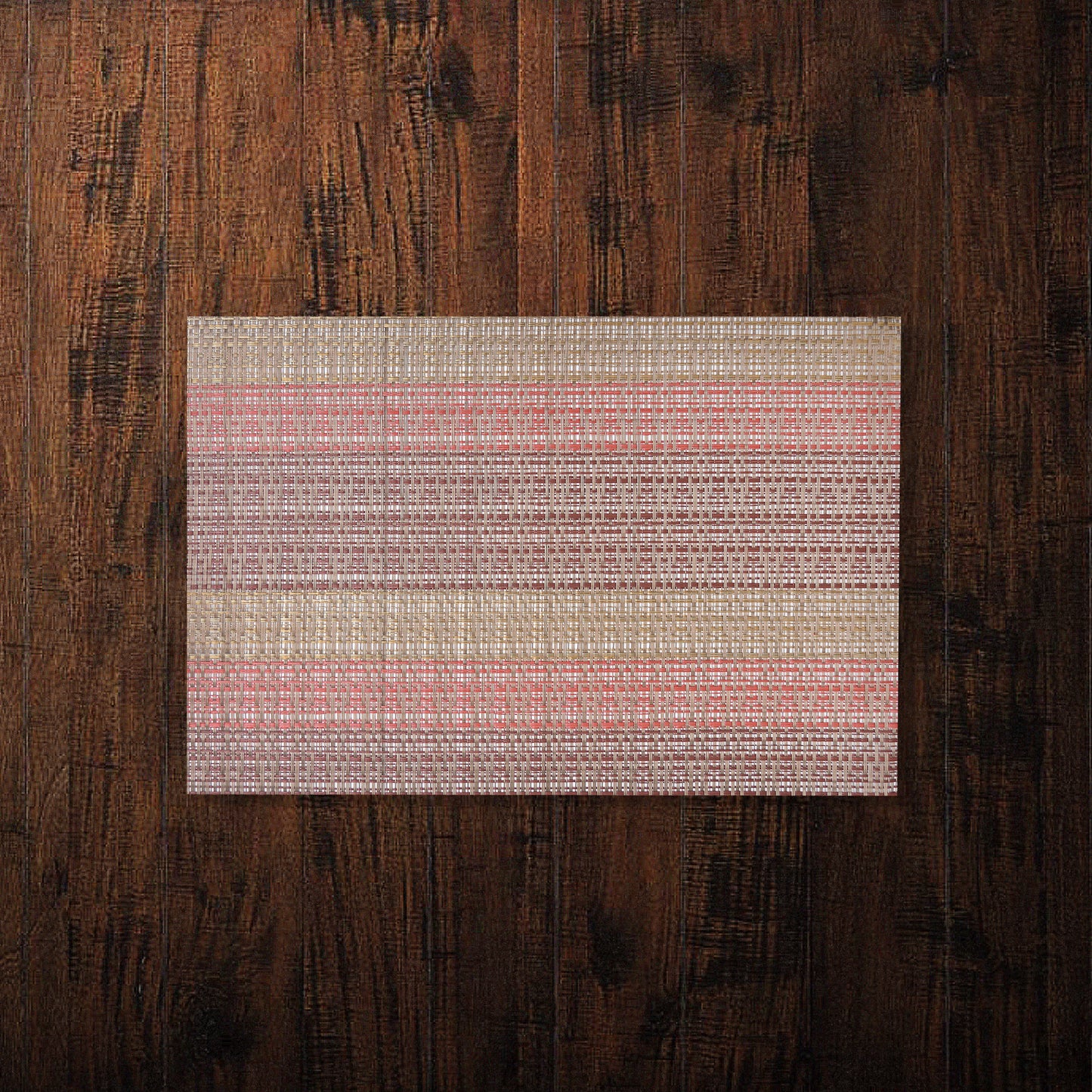 Gold & Red Textured Plastic Place-mat (Set of 2)