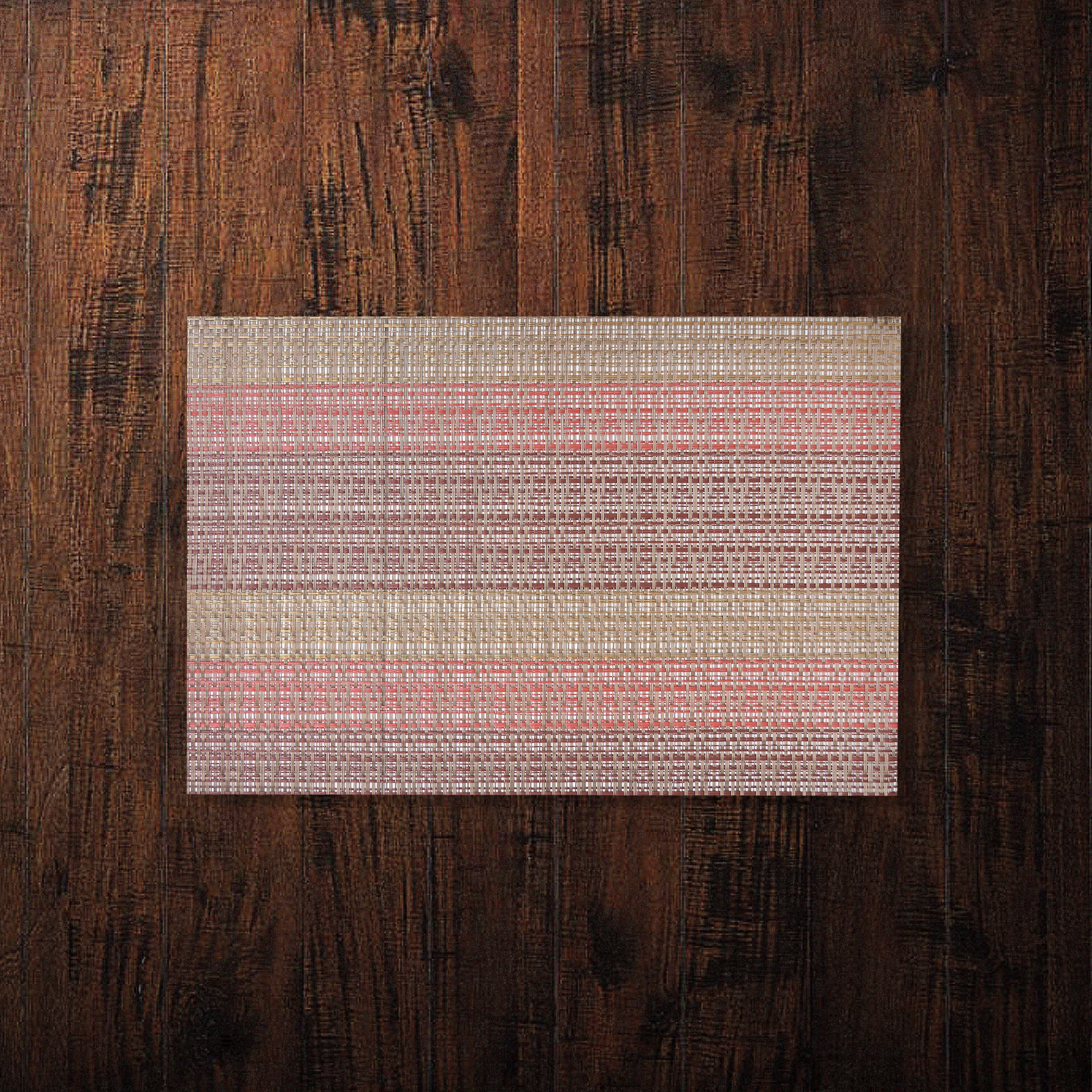 Gold & Red Textured Plastic Place-mat (Set of 2)