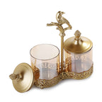 Engraved Glass Jars & Holder (2-P)