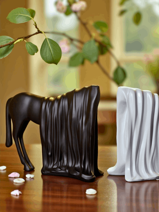 Draped Horse Sculpture