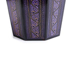 Hexagon Wooden Pyrographic Basket (Purple)