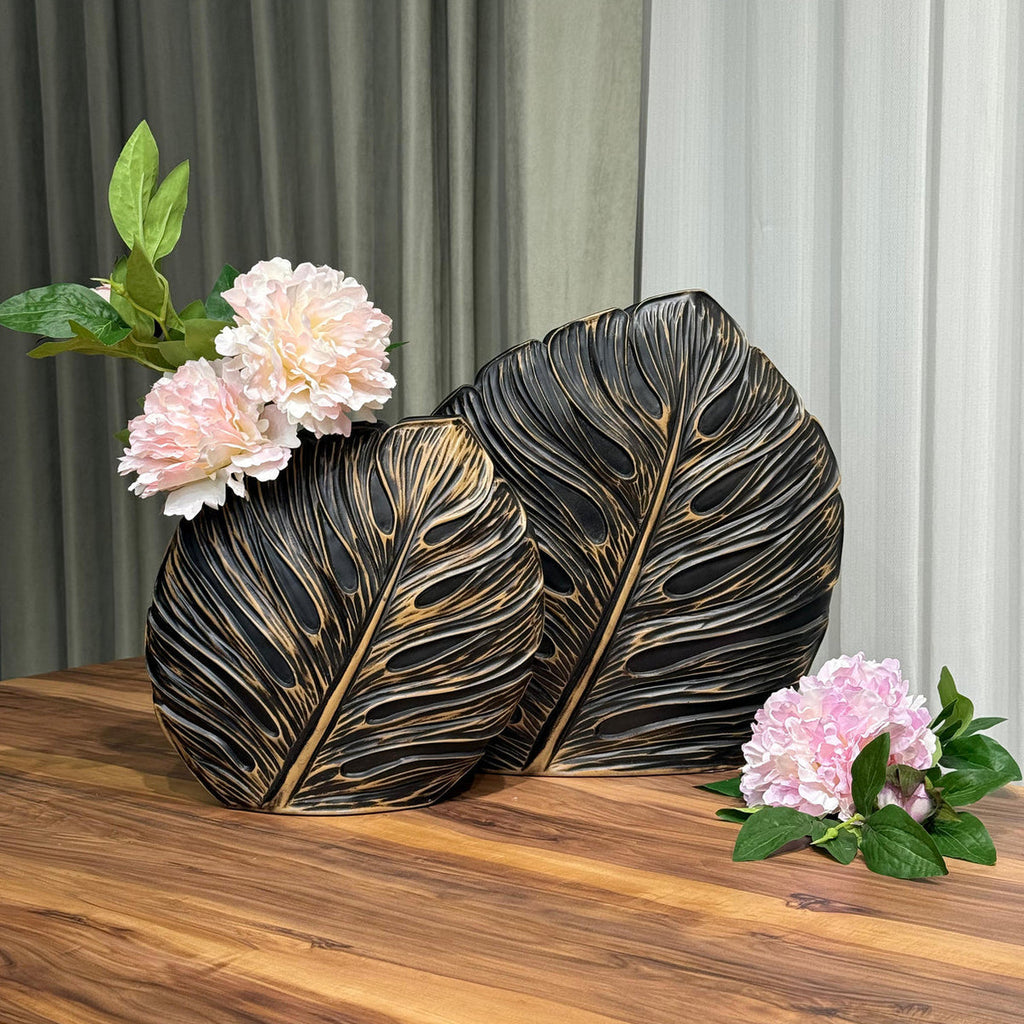 Vintage Leaf Vase II (Set Of 2)