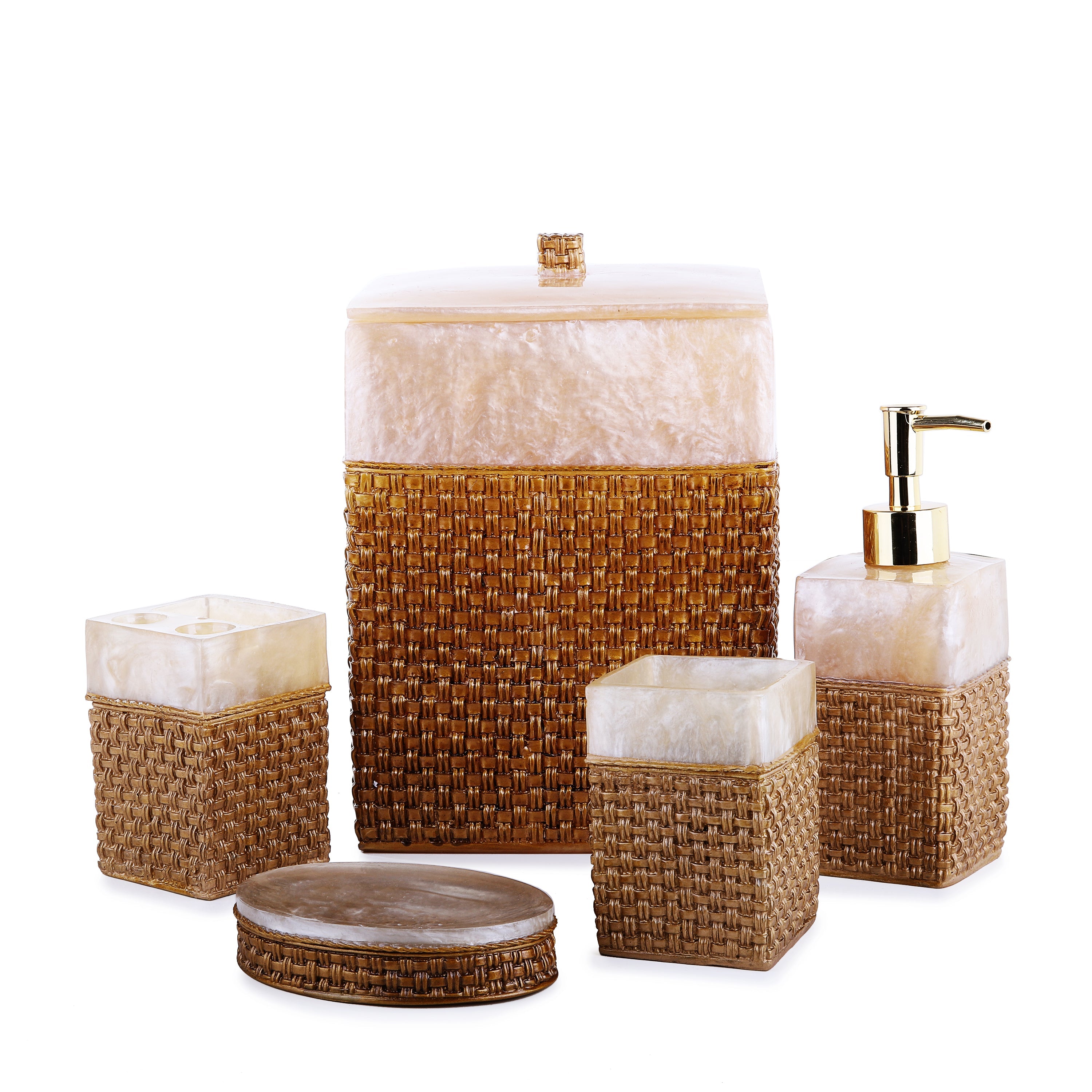 Golden Straps Embroidered Resin Bath Accessory