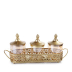 Engraved Glass Jars & Holder (INLINE 3-P)