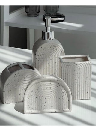 Stone Finish Curve Bathroom Set