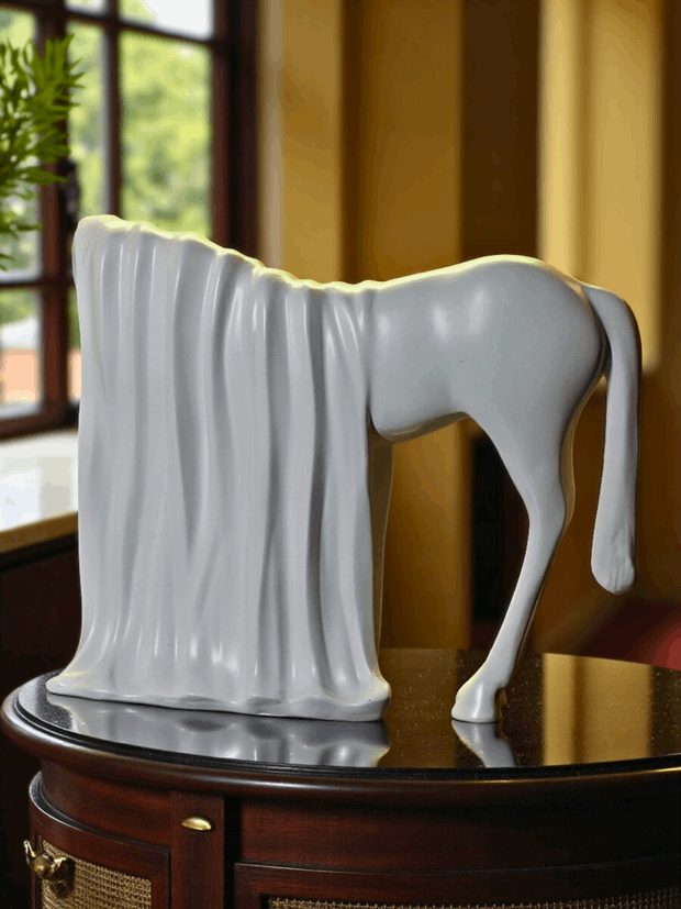 Draped Horse Sculpture