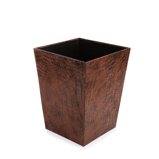 Leather Basket with Tissue Box