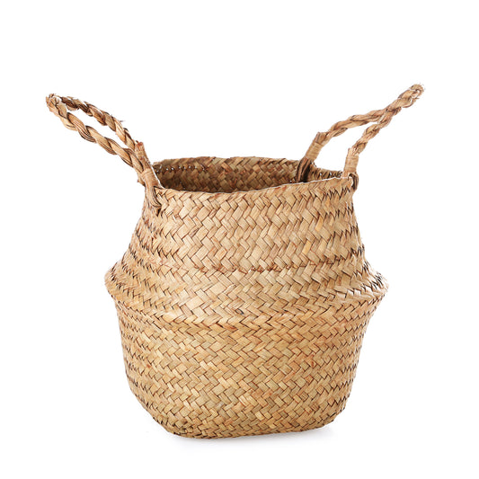 Fold-able Bohemian Sea Grass Basket