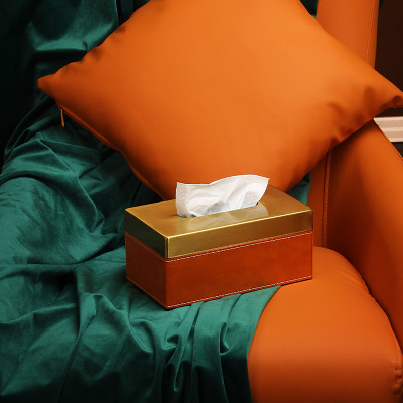 Leather Side Metal Tissue Box