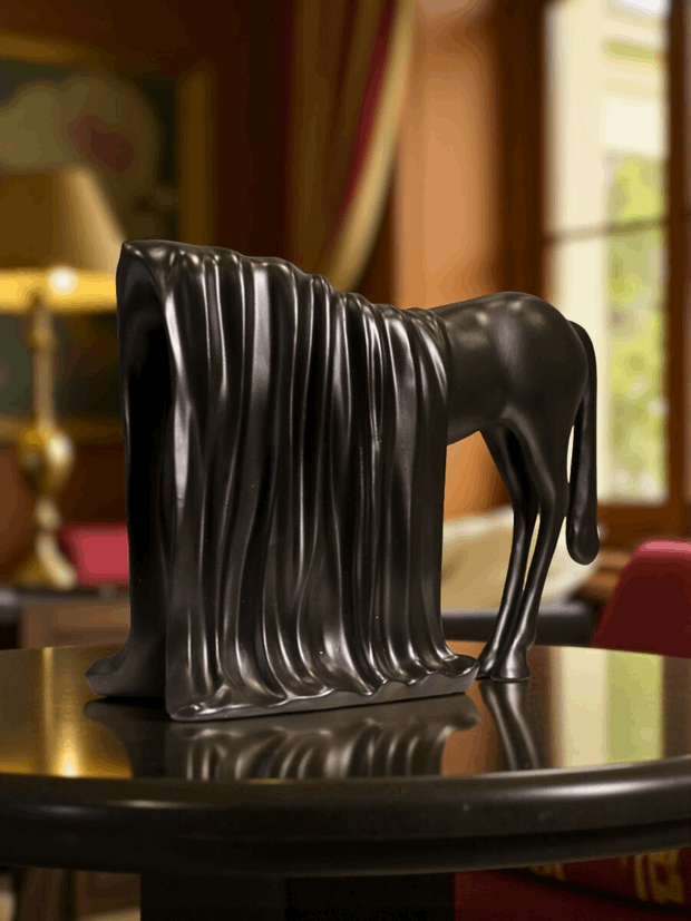 Draped Horse Sculpture