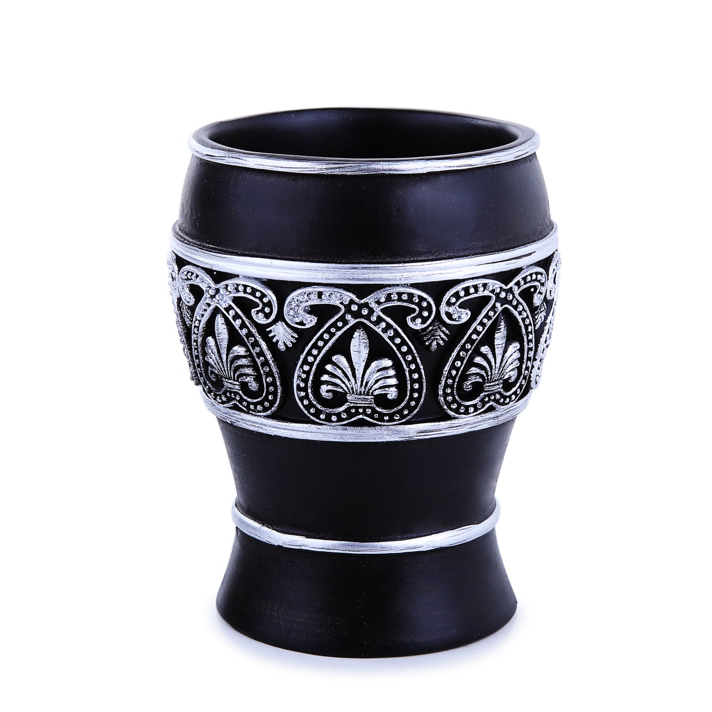 Black Royal Embroidered Resin Bath Accessory