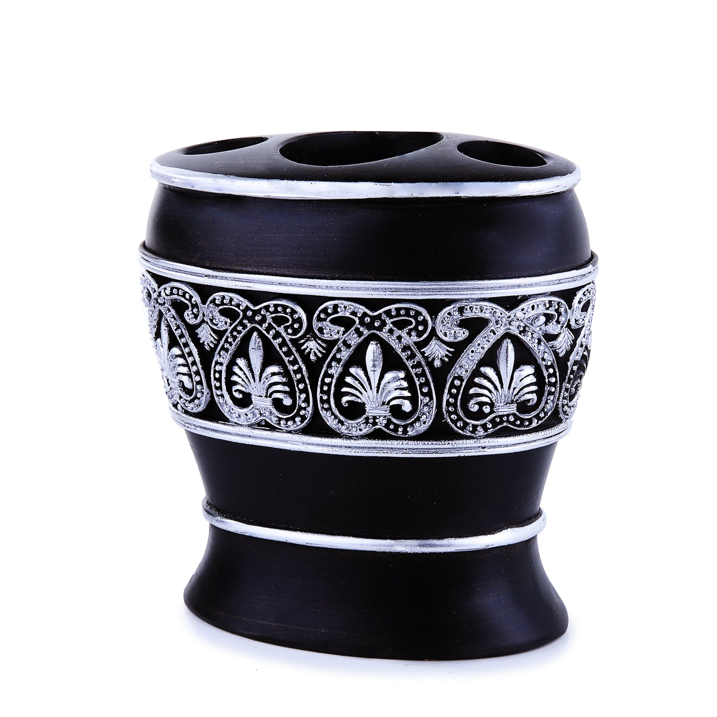 Black Royal Embroidered Resin Bath Accessory