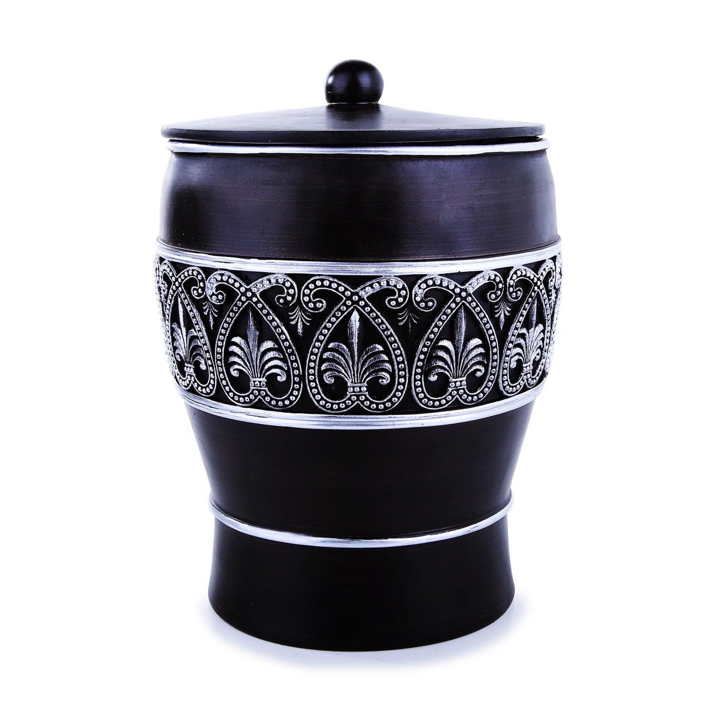 Black Royal Embroidered Resin Bath Accessory
