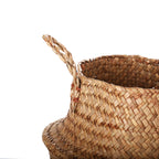 Fold-able Bohemian Sea Grass Basket