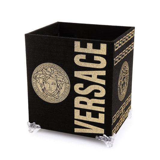 Versace Fabricated Basket with Tissue Box (Black)