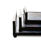 Snow Ocean Design Matt Black Tray (Set Of 3)