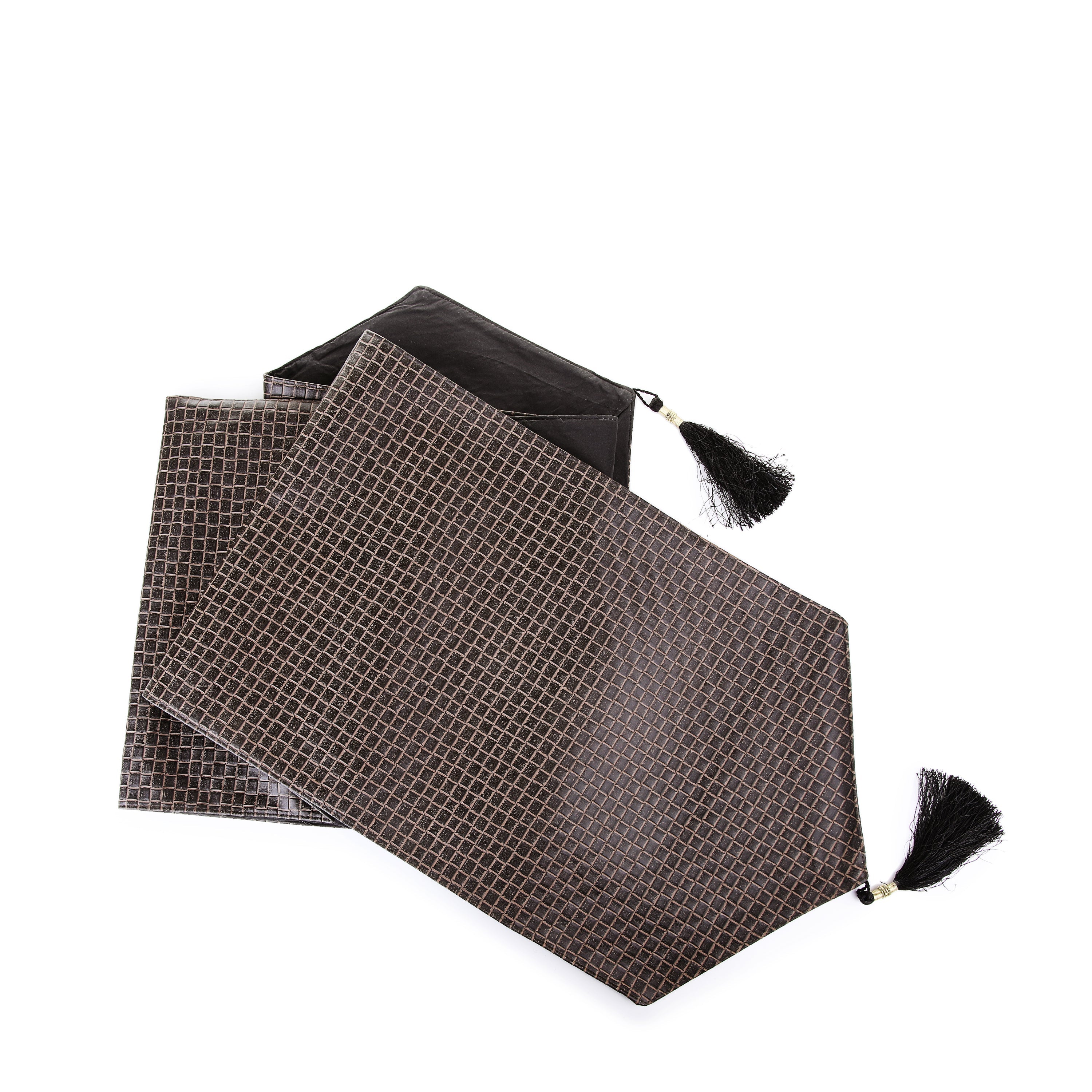 Square Design Table Runner (Dark Brown)