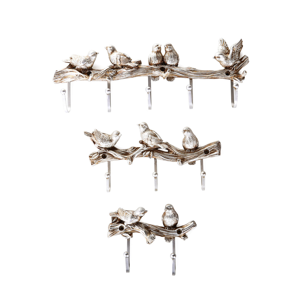 Sparrow Design Wall Key Holder (Silver)
