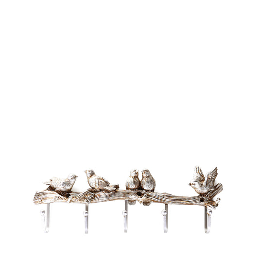 Sparrow Design Wall Key Holder (Silver)