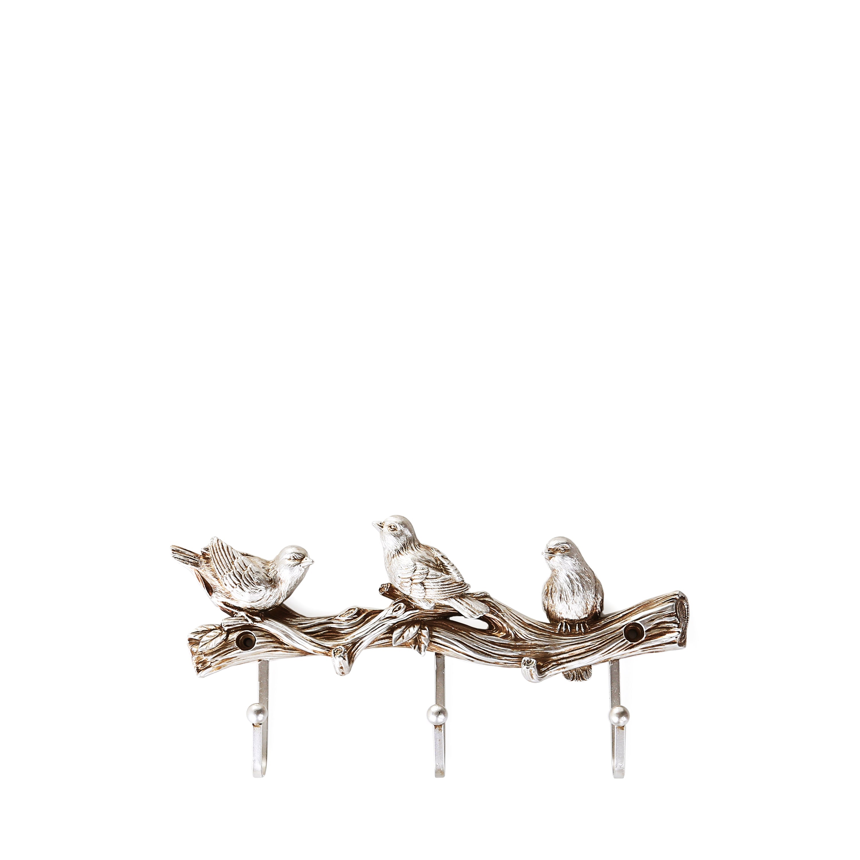 Sparrow Design Wall Key Holder (Silver)