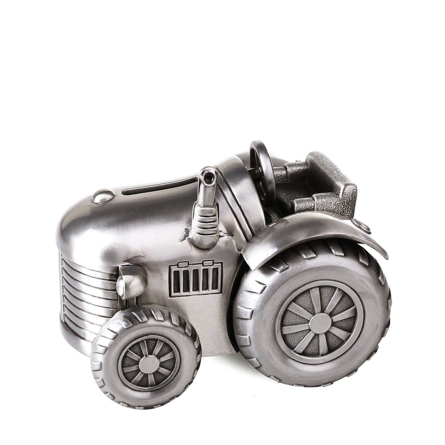 Silver Tractor Money Box