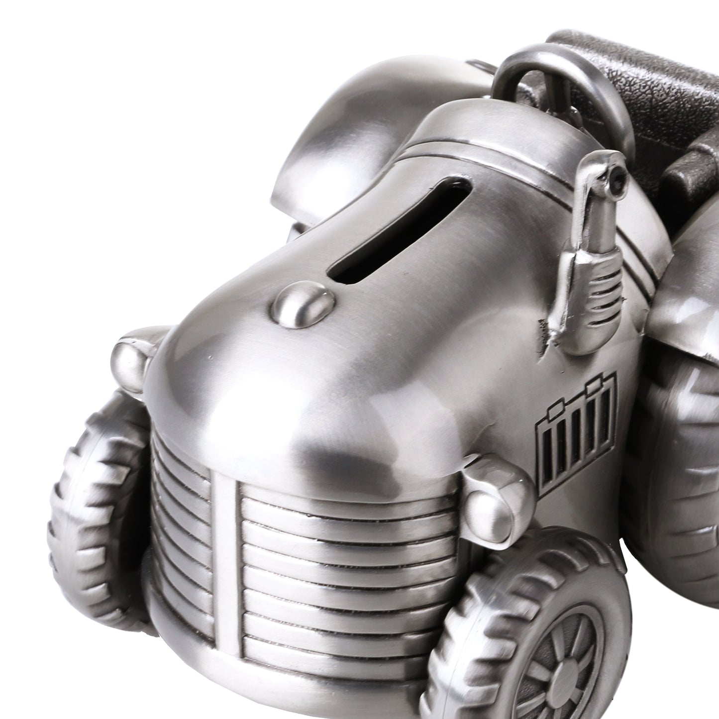 Silver Tractor Money Box