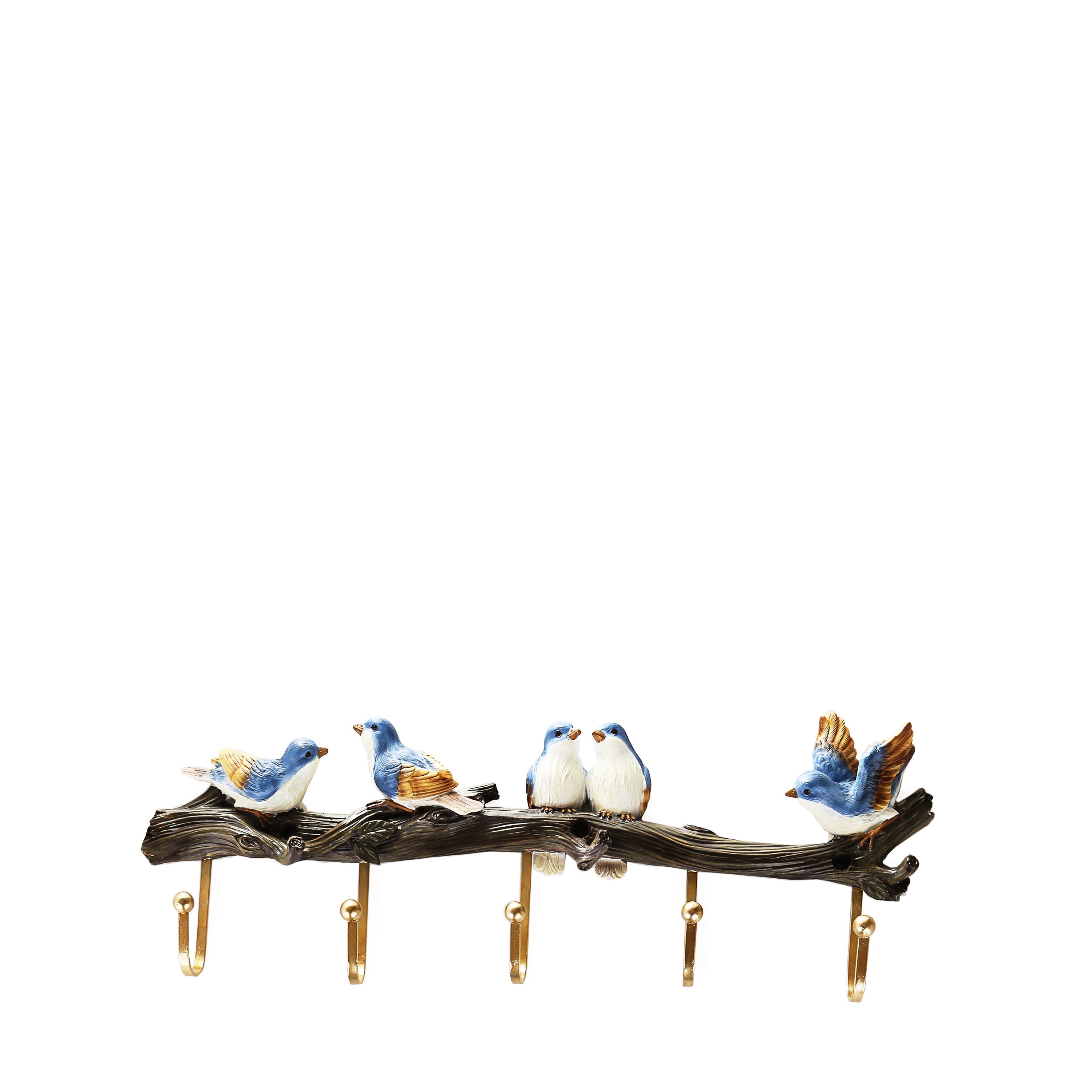Sparrow Design Wall Key Holder (Blue & Beige)