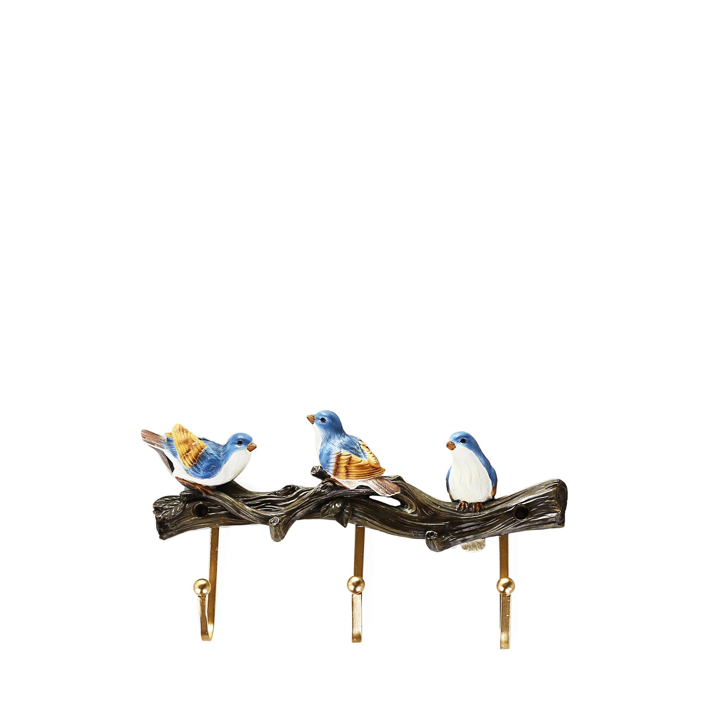 Sparrow Design Wall Key Holder (Blue & Beige)