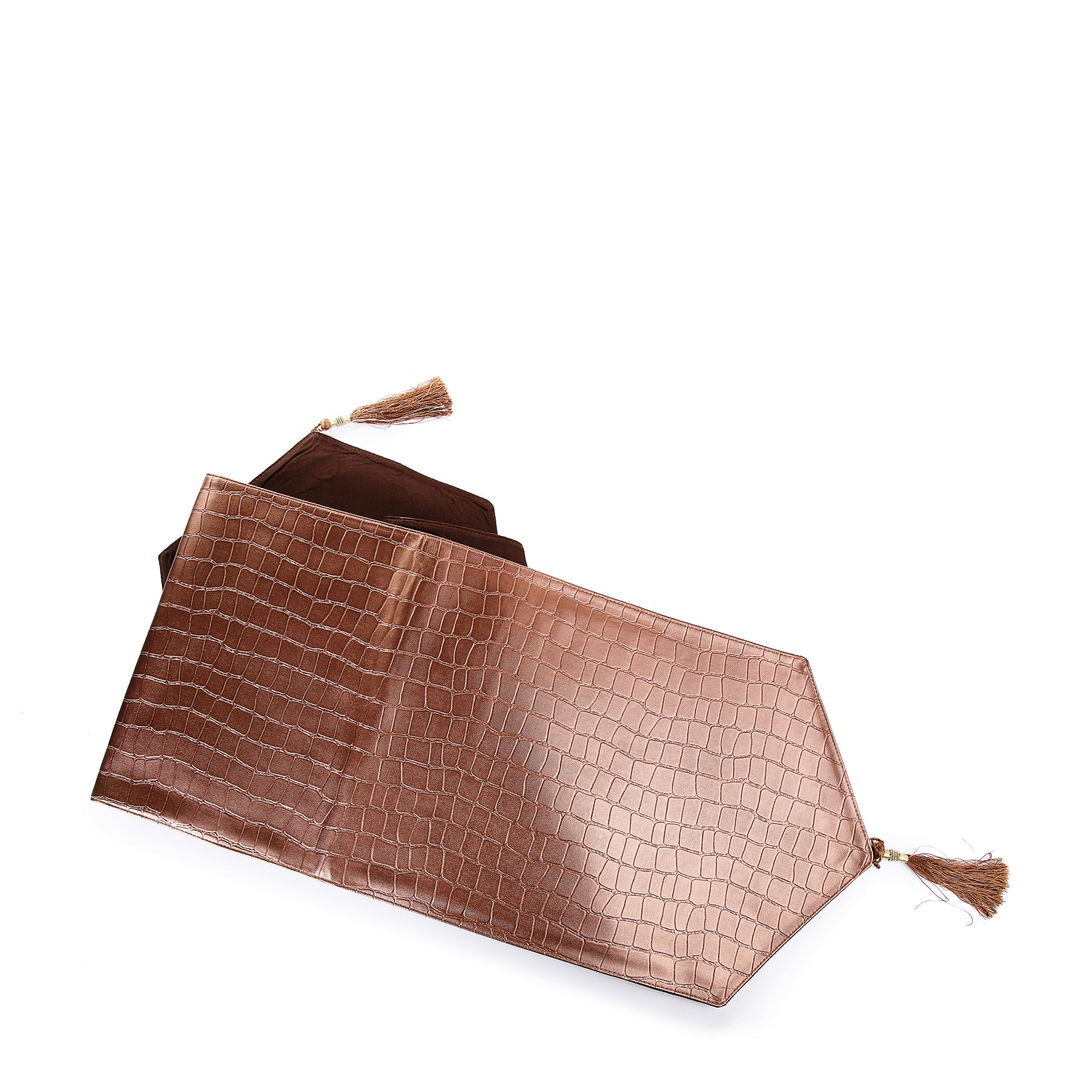 Square Block Table Runner (Shiny Brown)