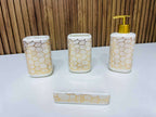 Hexagon Design Bathroom Set (White)
